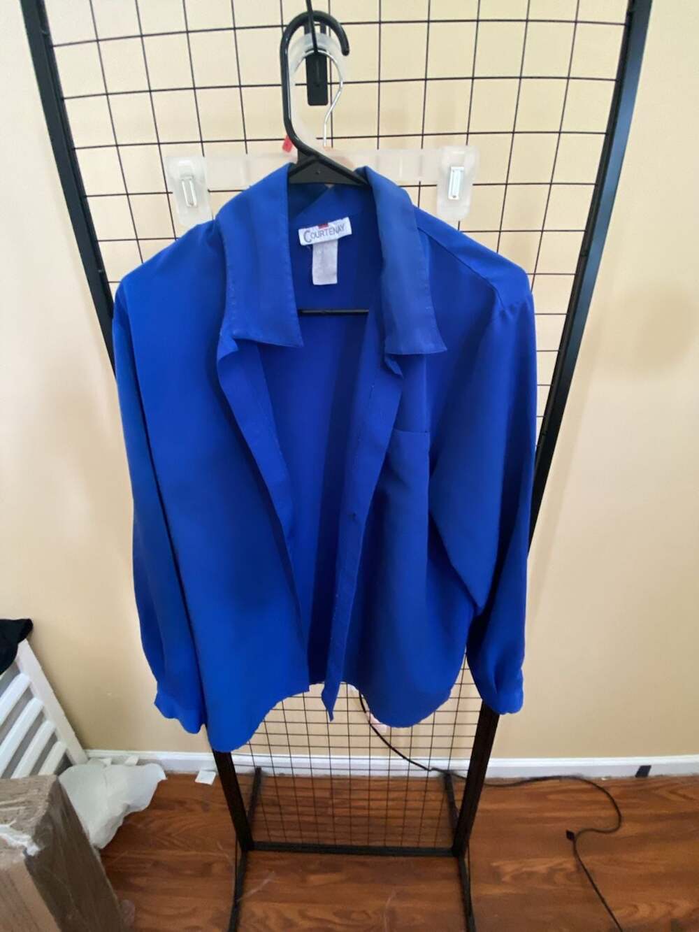 Courtenay Royal Blue Long Sleeve Button-Down Blouse